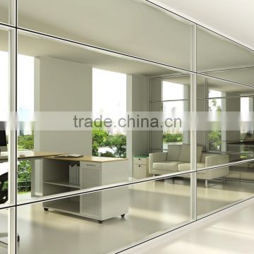 Reasonable price modular easy assembly full height office wall partition glass wall(HK85-series)