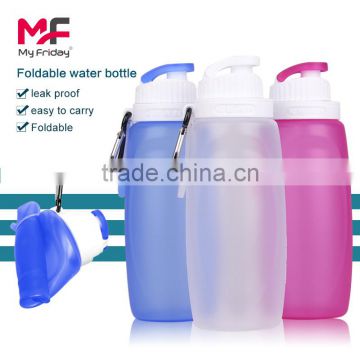 Kean sport water bottle translucence silicone drinking water bottle