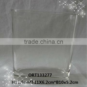 Ellipse shape glass candle holder