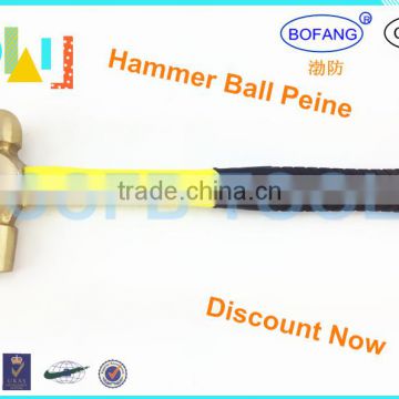 Non-sparking Aluminum Bronze Hammer Ball Pein With Fiber Handle,Explosion-proof Ball Peen Hammer,Nonsparking Hammers