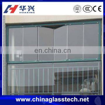 Size customized Balcony Soundproof laminated Glass Frameless Windows