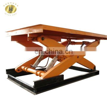 7LSJG Shandong SevenLift 2 ton manual outdoor stationary hydraulic large scissor lift table platform