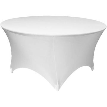 White 60 Inch 5 Foot 5ft Round Stretch Spandex Tablecover Table Cover Tablecloth