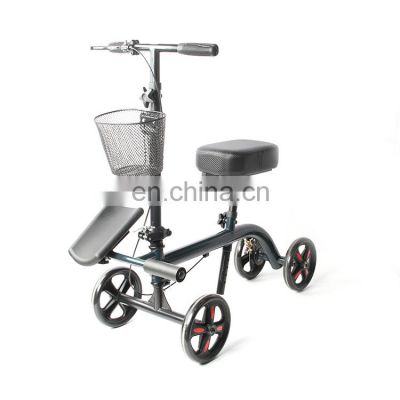 knocked down steerable seated leg support safe adjustable handicap medical knee rollator scooter walker for injury