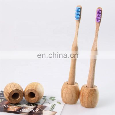 BPA free custom logo 100% organic toothbrush display stand bamboo toothbrush holder
