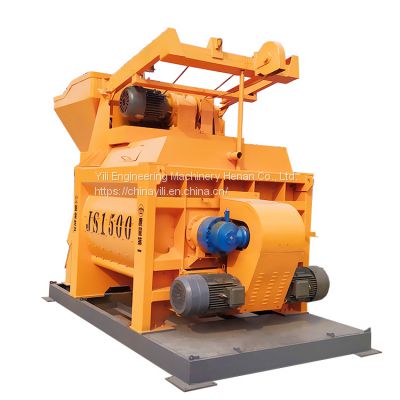 popular chinese twin shaft concrete mixer js1500 with lift for sale
