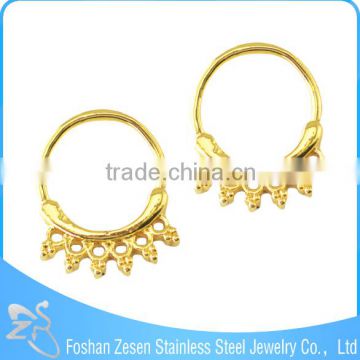 Customized Fashion India Gold Septum Clicker Septum Nose Ring