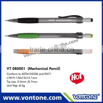 Mechanical pencil colourful plastic barrel with eraser