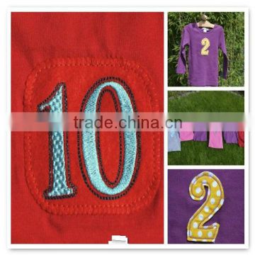 number embroidery applique for shirt