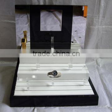 wholesale wooden watch display for window showcase