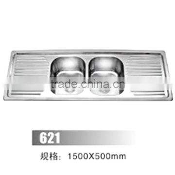 Deep two bowls stainless steel good quality stainless sink