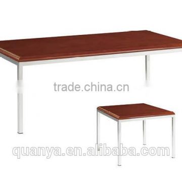elegant wooden top and stainless steel base tea table for living room furniture