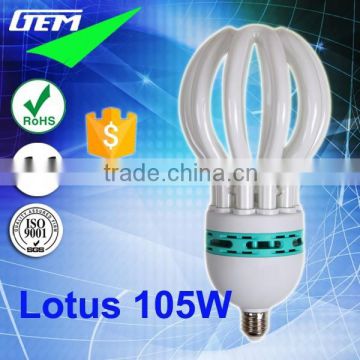 100% Tri-color 8000Hours 5U Spiral Lotus 105W 6400K CFL Bulb