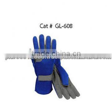 Gray And Blue Karting Gloves