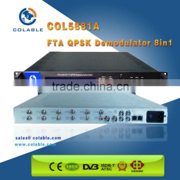6 Tuner + 2 ASI in, IP out Decoder, FTA QPSK Demodulator (8 in 1) COL5881A