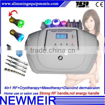 Hot seller 4in1 bipolar rf mesotherapy cryotherapy diamond microdermabrasion device