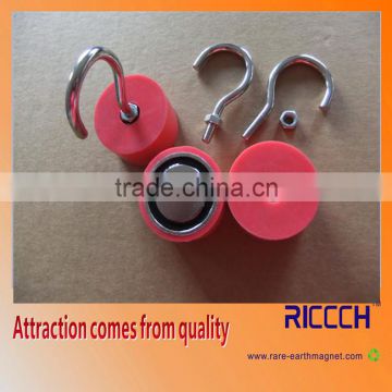 Red magnetic power hook,rubber coated pot magnet