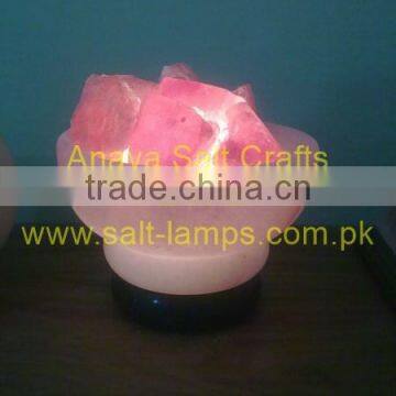 Fire Bowl Salt Lamp/ Crafted Salt Lamp/ Himalayan Salt Lamps/ Salt Lamp with Chunks