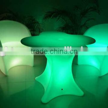 remote control LED luminous table and chair furniture for yard and bar