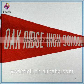 Vintage OAK RIDGE HIGH SCHOOL Felt Vintage Pennant Flag 23.5 inches Simple Red