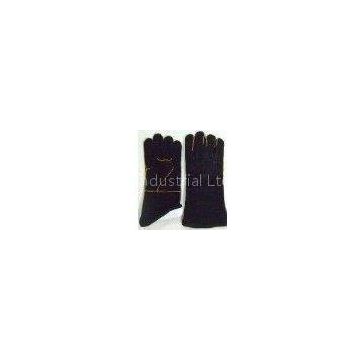14 inch Winter Heat Resistant Black Cow Split Leather Welding Gloves / Glove 11110BK