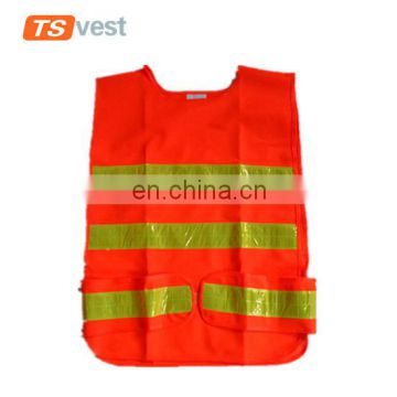 Yellow reflective strips kid safety vest with adjustable band