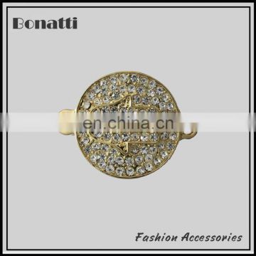 round metal labels with rhinestone