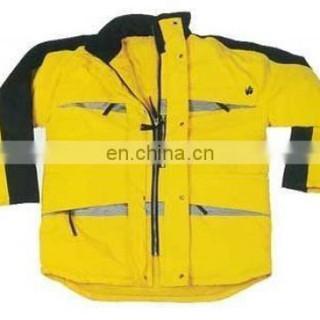 yellow winter muliti-pockets safety coat