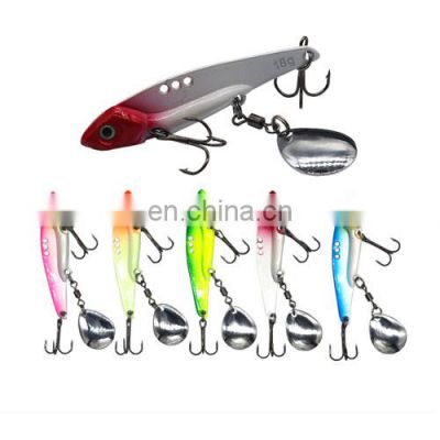 Factory Price Metal Sequins Fishing Lures Hard Baits Metal VIB Hard Lure with spinning spoon