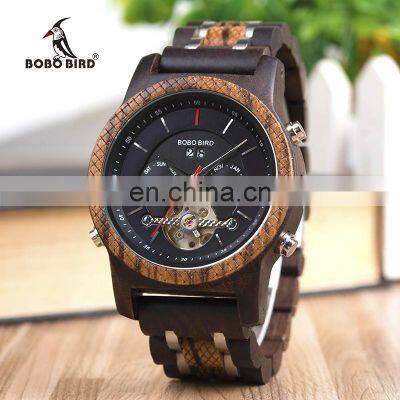 BOBO BIRD Fashion Luxury Handmade OEM Automatic Mechanical Wood Watch for Men and Women