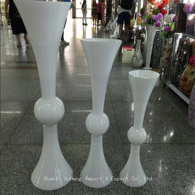 Black Colored Wedding Decoration Glass Flower Vase For Table Centerpieces White Flower Vase