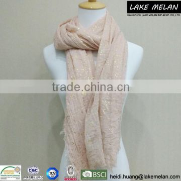 100% Polyester Solid Color Woven Scarf With Hot Stamping For SS 16