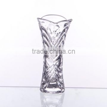 Clear press glass vase