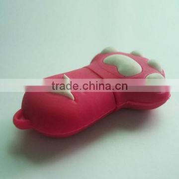 silicone dog foot usb flash cover/pvc usb cover