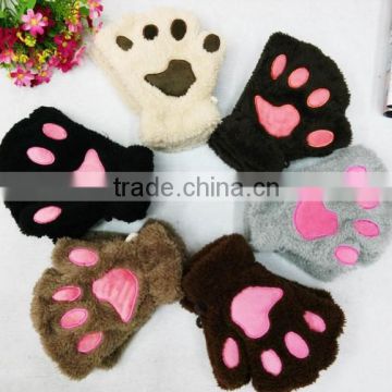 Fashion Cute Bear Plush Kids Funny Animal Gloves