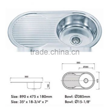 304 topmount draining board stainless steel kitchen sink