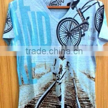 unisex custom printing combed cotton t shirt ow , all over sublimation printing t-shirt ow