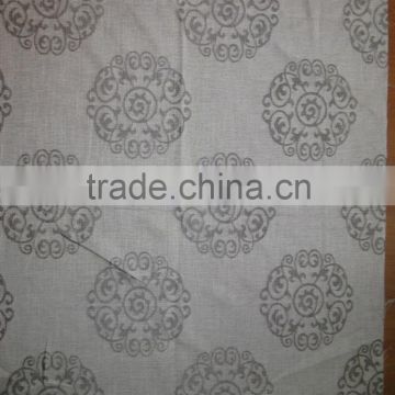 New arrival Circle Flower 100% Polyester Linen Like Jacquard Curtain fabric