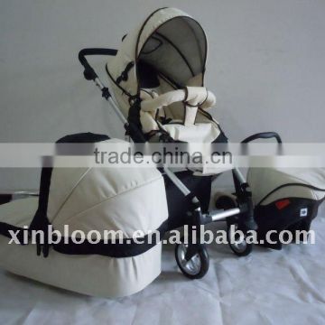 en1888 baby pram 3 in 1, with 5 safet belt, 3 positon seat, height quality.