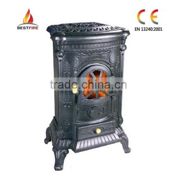 Matt black solid fuel burning steel stove