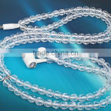 popular beads necklace earphone for music