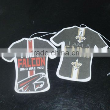 T-shirt shaped auto air fresheners with 2 side printing , paper aroma card