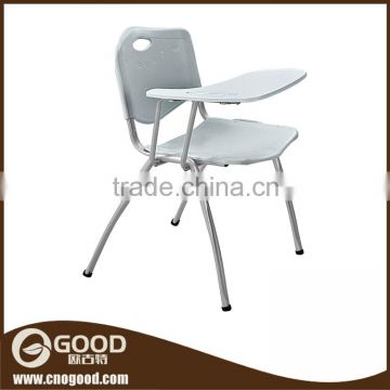 High Quality Stackable Plastic Chair with Iron Spray Legs Traning Study Chair