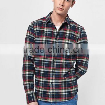 Customized colourful pattern men's check shirts