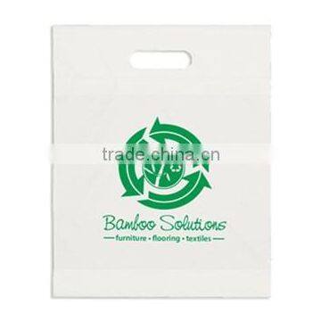 plastic shopping bag with die cut handle