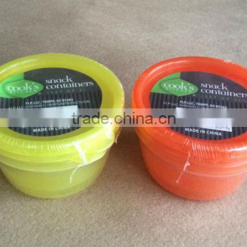 Set of 2 plastic snack food containers round TG21024-2PK