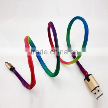 mobile accessories flash light LED usb cable type C USB LED cable with logo