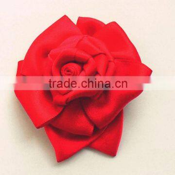 handmade red rose fabric flower