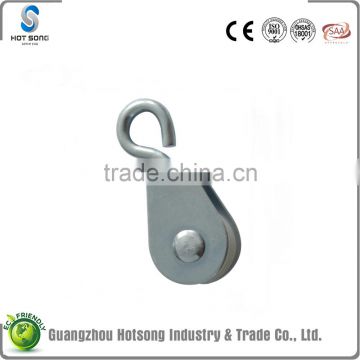 high quality tiny galvanized iron single wire nylon rope pulley for poultry farm and cattle farm