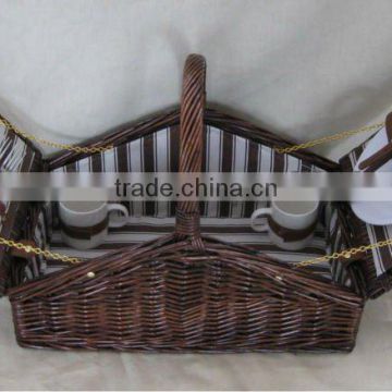 rectangle wicker picnic basket for two couple